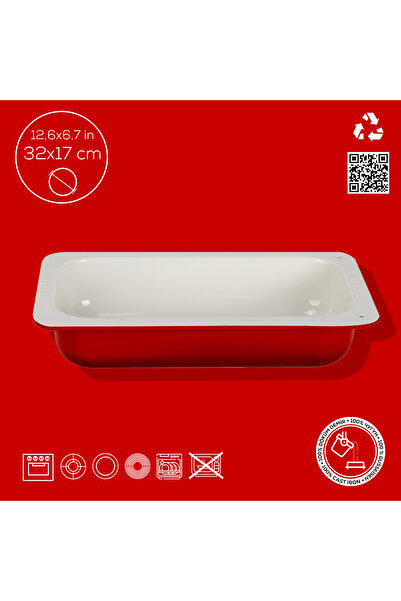 Lava Cast Rectangular 1/3 Gastronomy Tub Size 32X17Cm.