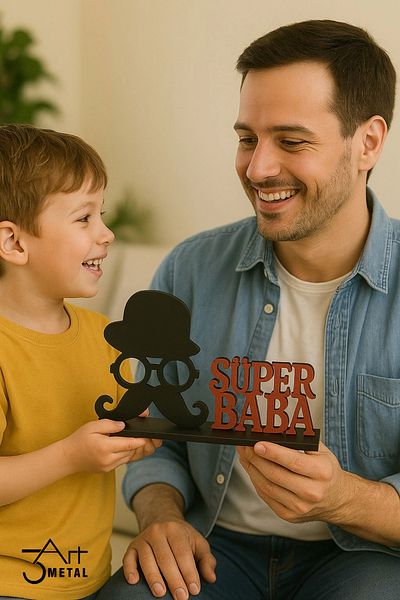 3art Metal Super Dad Themed Metal Decorative Gift |   Father's Day Special Design -Father's Day Gift