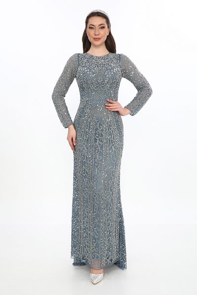GATSBYLADY LONDON Laila Maxi – Sky Blue Modest Evening Gown