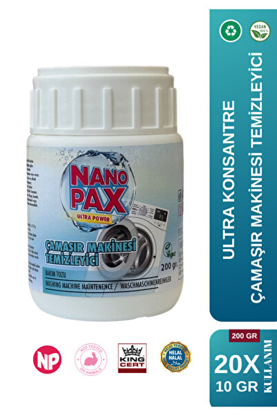 ÇAMAŞIR MAKİNESİ TEMİZLEYİCİ TOZU ULTRA KONSANTRE - 200gr (20 X 10gr)