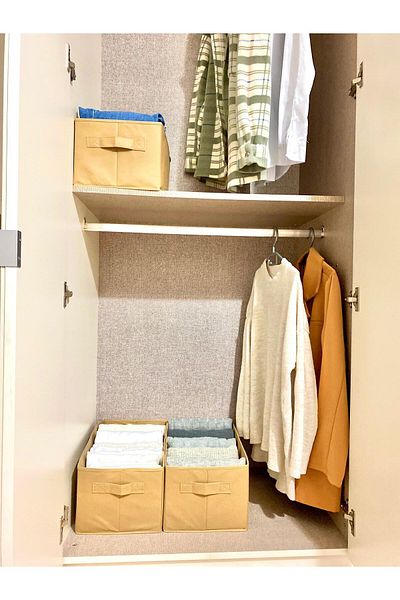 aydev home collection 4 Pieces Closet Organizer, Wardrobe Organizer, Clothes Storage Box Organizer Beige