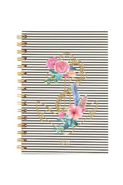 Roco دفتر ملاحظات مخطط بأزهار A5، 80 ورقة، مسطرة واحدة (عربي)، أزرق مائي