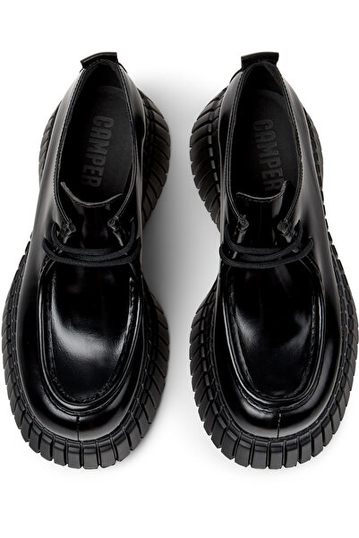 CAMPER Women's Black Genuine Leather Classic Shoes with Hook And Loop Closure, Comfortable and Chic PixBcn