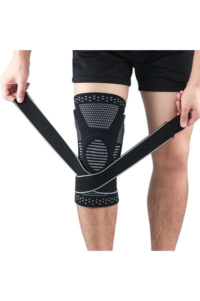 zenifique Zenifique Knee Protector, With Metal Springs And Silicone Pad, Black, Size XL