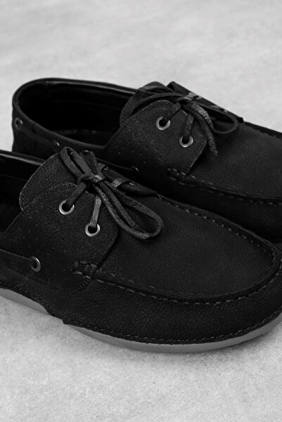 MY DERİ Rigy Men's Genuine Leather Lace-Up Stitching Detailed Nubuck Casual Shoes 3925