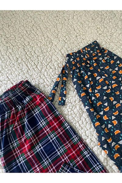 DÜVEN Pantaloni de pijama pentru femei din 2 piese - pijamale de calitate ultra cu fund unic