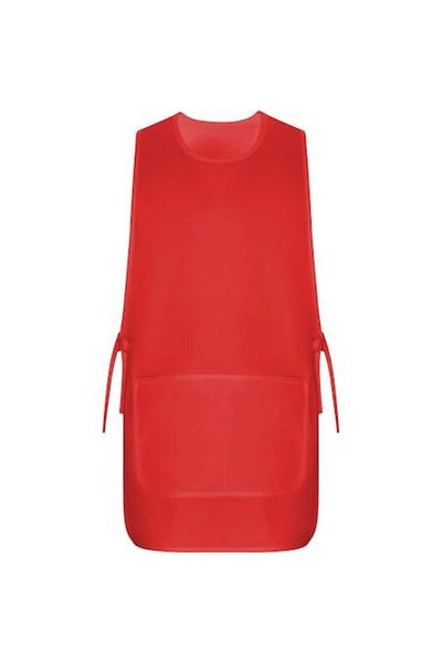 OEM Unisex Reversible Work Apron, Two Front Pockets, Adjustable Side Straps, Red