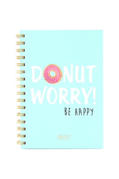 Roco دفتر ملاحظات "لا تقلق، كن سعيدًا" A5، 80 ورقة، مسطرة مفردة (عربي)، أزرق ...