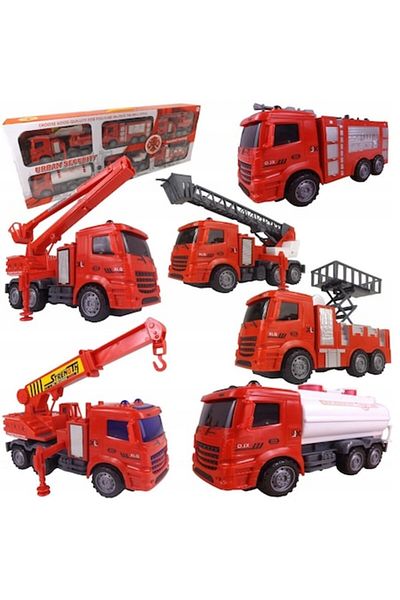indiggo Set 6 Toy Vehicles, Model Fire Security, Includes Fire Truck, Rescue Trucks, Box Dimensions 78x28x11