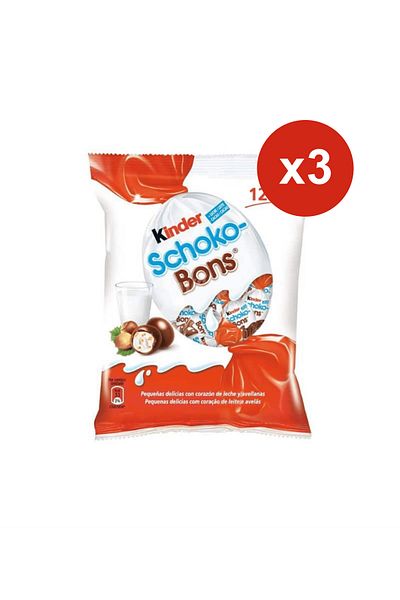 Kinder Milk and hazelnut filled chocolate eggs 125 g x3PCS