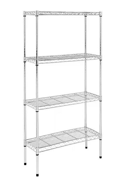 HONEYBEE Chrome Finish Durable Steel Adjustable 4-Tier Shelves Wire Rack