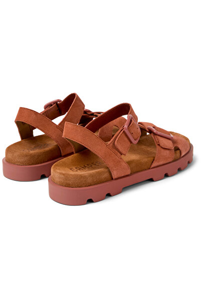 CAMPER Women's Red Adjustable Buckle Strap Sandal with Comfortable Sole for Daily Use Brutus