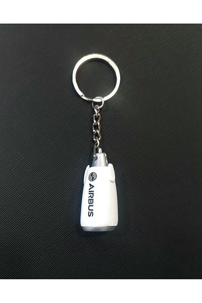 Havacı Uçuş Dünyası Airbus Printed Airplane Engine Keychain