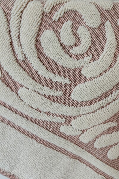 Sevim Σετ 2 πετσετών ποδιών - Πολύχρωμο δάπεδο & τρισδιάστατο - 100% βαμβάκι - Απορροφητικό νερού - Dusty Rose