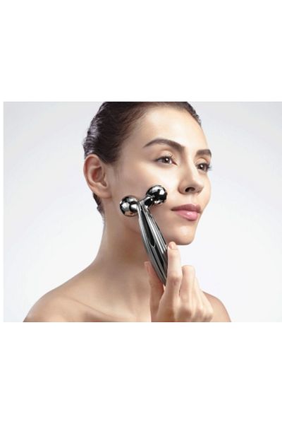 co arma 3D Dual Head Facial Massager Silver 14.5 x 4.8cm
