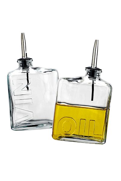 Parfait 2-Piece Printed Oil and Vinegar Glass Bottle Clear 450ml