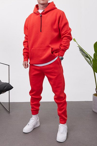 NOMARC Raised Basic Red Tracksuit Set