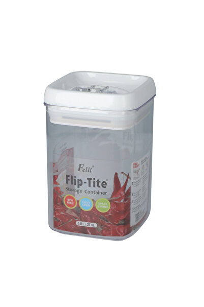 Felli Flip-Tite Rectangular Storage Container Clear and White