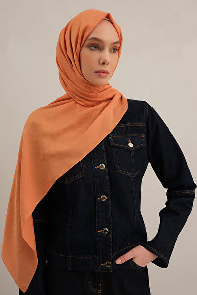 Armine Orange Link Pattern Bamboo Cotton Shawl 72