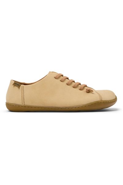CAMPER Women's Beige Genuine Leather Daily Shoes Hook And Loop Stylish Light Flat Classic PeuCami