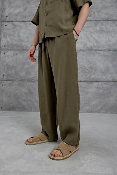 NOMARC Khaki Brr Modal Fabric Short Sleeve Overise Suit Bottom Top