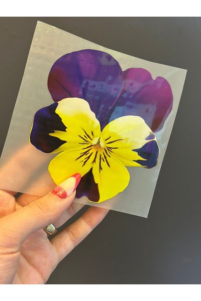 Gönülden Tasarım TRANSFER DE FLORI STICK ON FIER DE FIERĂ ARMĂ 10X10 CM Violet