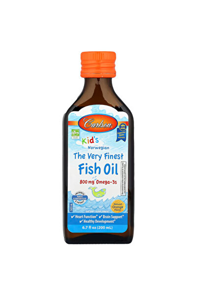 Carlson Kid's The Very Finest Fish Oil, 800 mg Omega-3s, Norwegian, Sustainably Sourced, Orange, 200 mL