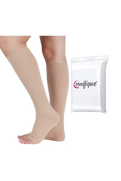 zenifique Set of 2 Zenifique Compression Socks with High Compression Degree 23-32 Mmhg, Beige, Size 3Xl