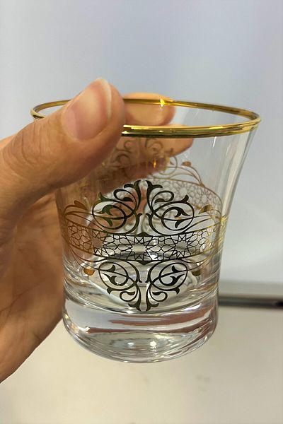 DECOSTYLE Pashabahçe 420014 240 Cc Handwork Decorated Water Cup 6 Li