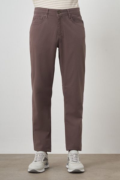 Morven Men's Brown Cotton 5 Pocket Dynamic Fit Jean Jeans Trousers