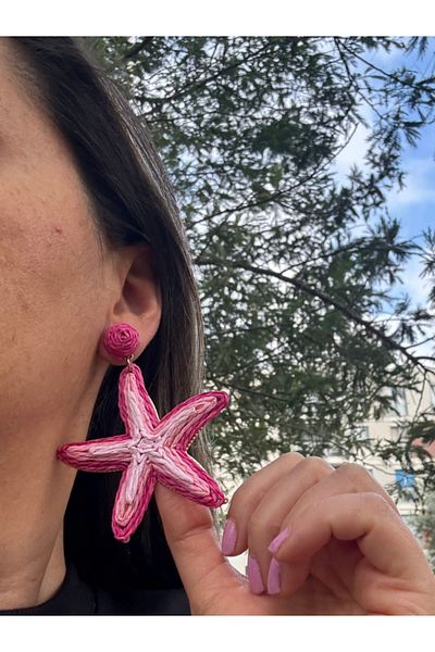 bijuxbymrv Star Paper Thread Woven Earrings