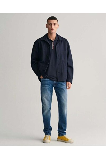 Gant Erkek Lacivert Regular Fit Çizgili Polo