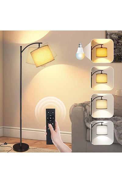 Lumely Floor Lamp,Smart LED with Remote Control,APP Control,Adjustable Lampshade,for Bedroom,Living Room