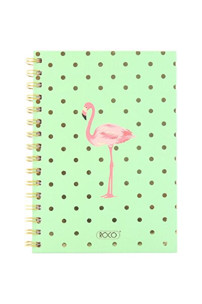 Roco دفتر تمارين فلامنجو A5 80 ورقة مسطرة مفردة (عربي) أخضر/وردي