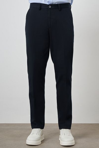 Morven Men's Navy Blue Cotton Side Pocket Dynamic Fit Chino Trousers