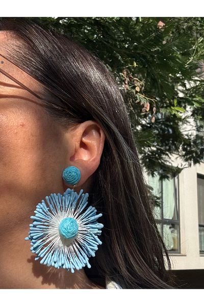 bijuxbymrv Flower Paper String Woven Earrings