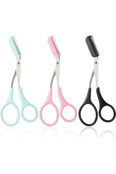 Sprise Set of 3 eyebrow scissors, Stainless steel, Multicolor