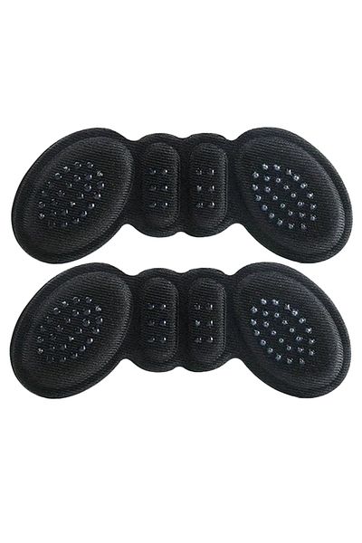 zenifique Set of 2 Self-Adhesive Heel Protectors, Zenifique, Textile Material With 4 3D Cushions, Black