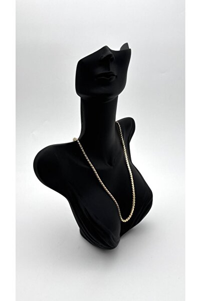 ELİOSA سلسلة ذهبية مطروقة غير قابلة للتشويه (60 سم) قلادة فولاذية