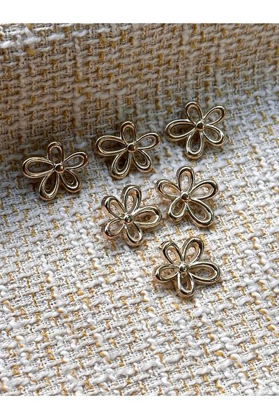 ODDA TASARIM ATÖLYESİ Gold Color 6 Button with Bow Model (2cm)
