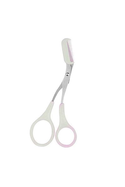 Sprise Eyebrow scissors with comb, stainless steel, white, 12.5x4cm
