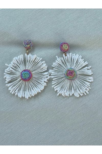 bijuxbymrv Flower Paper String Woven Earrings