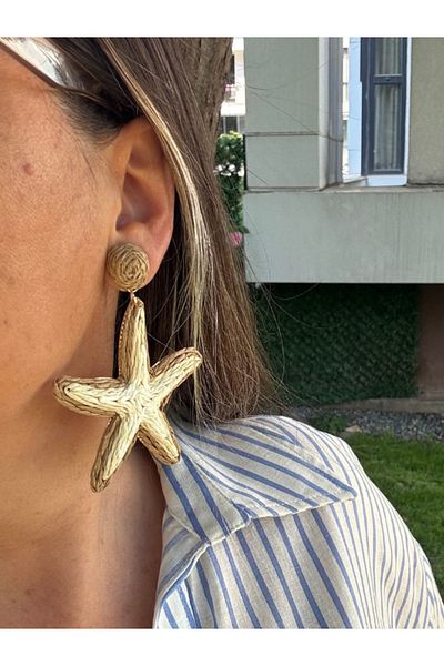 bijuxbymrv Star Paper Thread Woven Earrings