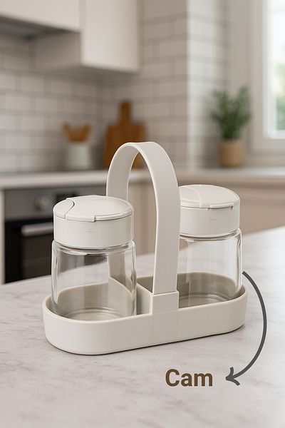 Melkan Home Salt Shaker & Pepper Shaker 2-Piece Salt Shaker and Pepper Shaker with Stand Salt Shaker Black Pepper Shaker Spice Shaker with Lid Salt Shaker Set