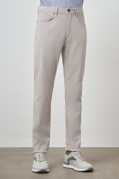 Morven Men's Stone Cotton 5 Pocket Dynamic Fit Jean Jeans