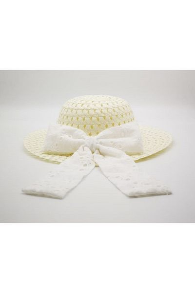 By Piera Girl's Festoon Bow Straw Hat 8820