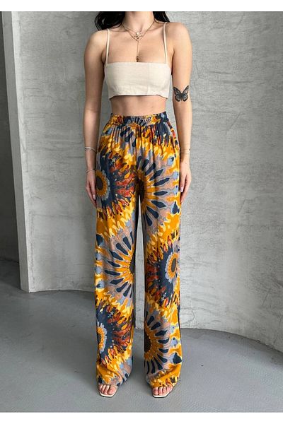 VOLT CLOTHİNG Women's Viscose Fabric Shawl Pattern Palazzo Pants