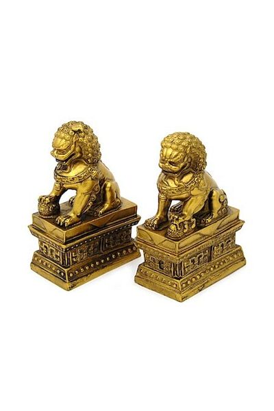 GOBI Golden Fu Dogs in Resin - Feng Shui Remedy, 30mm Length