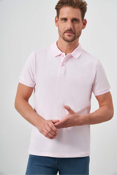 Morven Ανδρικό μπλουζάκι με ροζ Basic Polo Collar Dynamic Fit