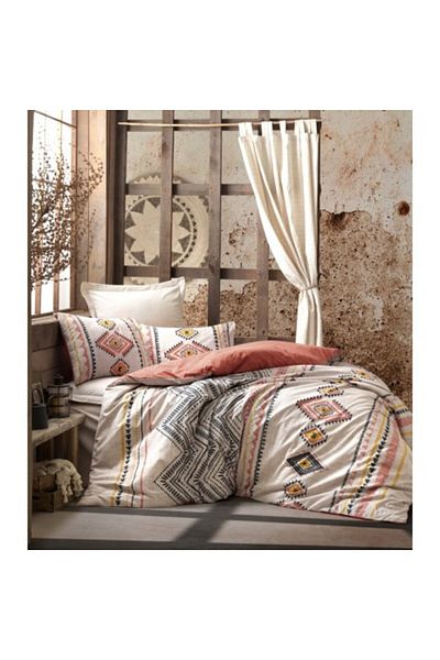Cotton Box Double bed linen 100% cotton ranforce, Cotton Box, Felix - Tile Red